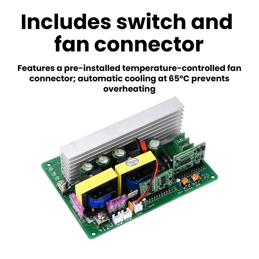 Повышающий трансформатор DC12V-14.5V до AC220V Плата инвертора 500 В Повышающий преобразователь Зарезервированный интерфейс вентилятора контроля температуры