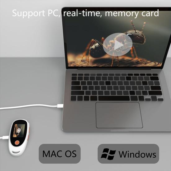 Kids Digital Microscope 500X Mini Portable Pocket Microscope Camera with 2-Inch IPS Screen Built-in 8 LEDs Educational Science Experiment Magnifying