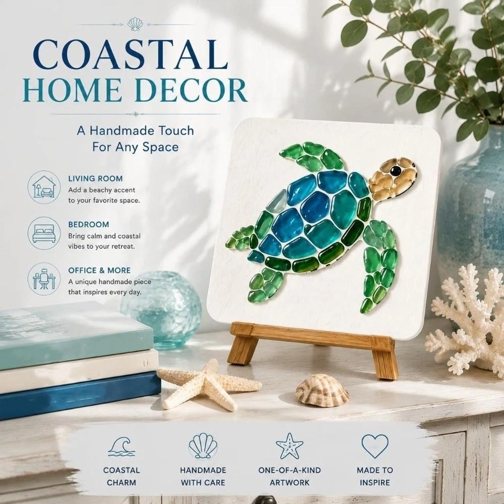 Ocean Inspired Ocean DIY Sea Glass Art Kit Animal Shaped Crushed Glass Art Adult Beginner