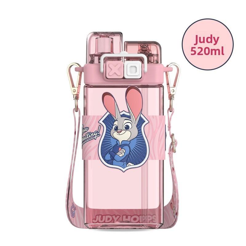 Zootopia Nick And Judy Plastic Straw Cup With Tritan Material For Kids