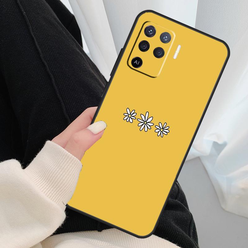 Цветочный чехол с ромашками и подсолнухами для Oppo A18 A38 A58 A78 A98 A80 A60 A40 A96 A76 A16 A94 A74 A54 A15 A17 A57 A77 A5 Pro