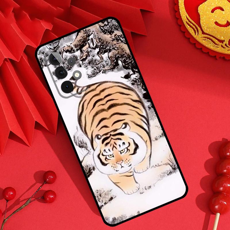 Мультяшный Толстый Тигр Чехол Для Samsung Galaxy M55 M35 M15 M11 M12 M13 M14 M06 M16 M36 M56 M31 M53 M32 M52 M34 M54