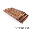 Ручная работа SHEESHAM WOOD COFFEE TRAY SET Поднос (Пакет из 3)