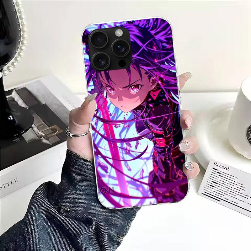 Аниме Sword Art Online SAO Мягкий чехол для телефона для IPhone 11 17 Air 16E 16 Pro Max 15 + 14 Plus 13 Mini 12 Apple 7 SE 8 Fundas Coque