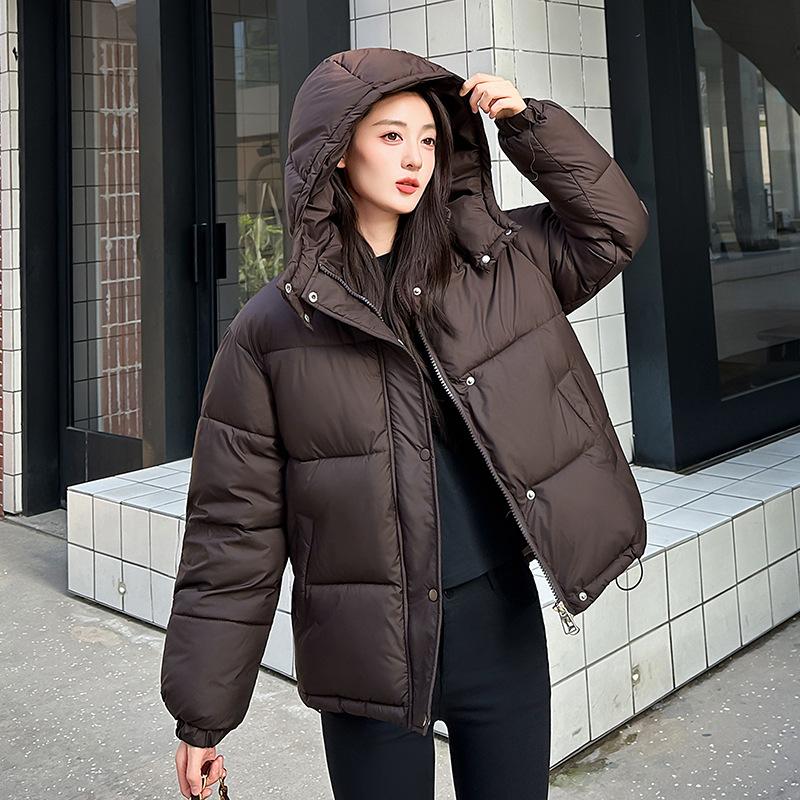 European and American new cotton clothes, winter women's clothing temperament fluffy hooded cotton-padded clothes, bread clothes, jackets, warm commut