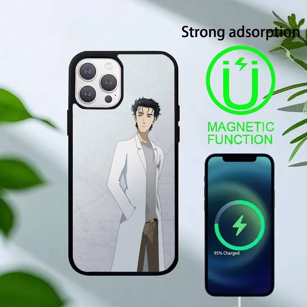 Чехол для телефона A-Okabe Rintaro STEINS DATE Для iPhone 17,16,15,14,13,Pro,Max,Plus, Магнитный Для Magsafe Беспроводной Зарядки