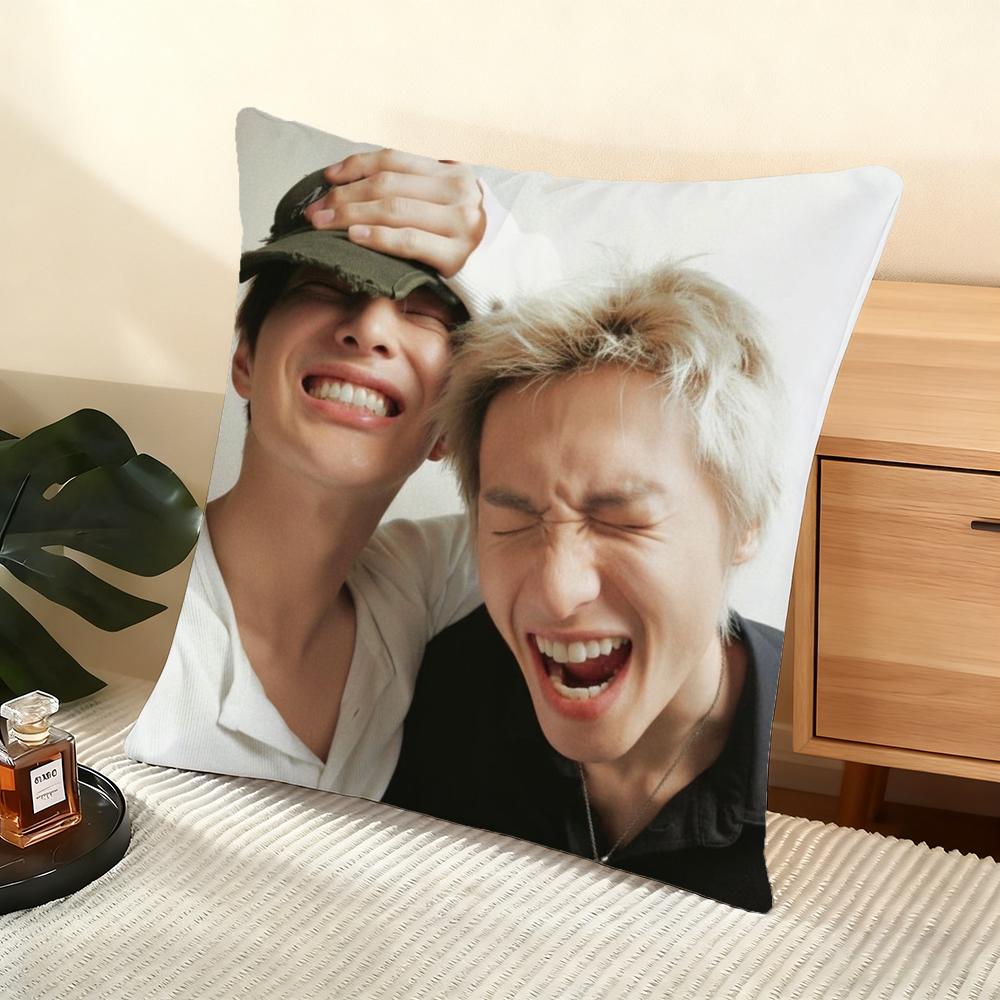 KPOP Cortis Boy Band Наволочка Шелковистый Короткий Плюш Домашняя Наволочка для Подушки Дивана - Невидимая Молния Домашний Декор