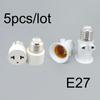 5pcs AC 220v E26 E27 To US EU UK Power Plug LED Bulb Holder Base Socket To E27 Plug Screw Lamp Light Adapter Converter Connector