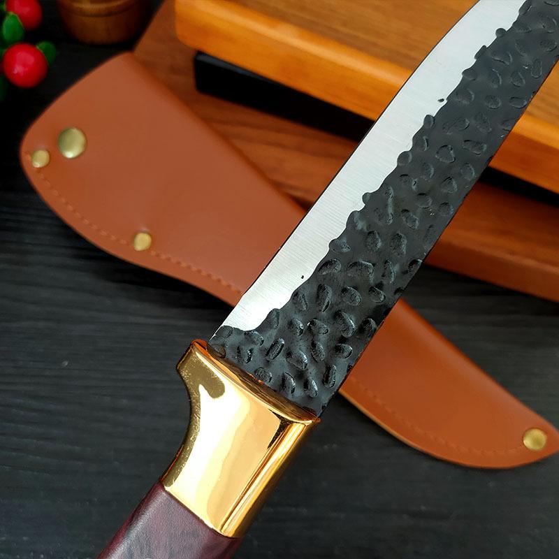 Нож для обвалки Кливер Кухонный нож из нержавеющей стали Нож для нарезки с чехлом для ножа