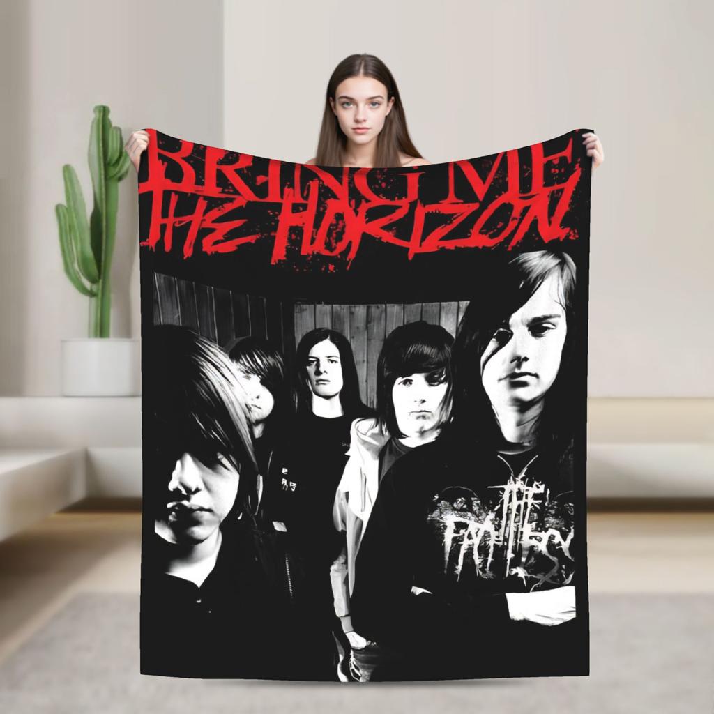 BMTH Bring Me The Horizon  Warm Soft Blanket  Picnic Plush Bedding Throws Pattern Outdoor Flannel Bedspread Sofa Bed Cover