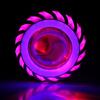 Motorcycle LED Headlight Projector Lens Dual Angel Devil Eye Head Lamp   Type Blue Pink