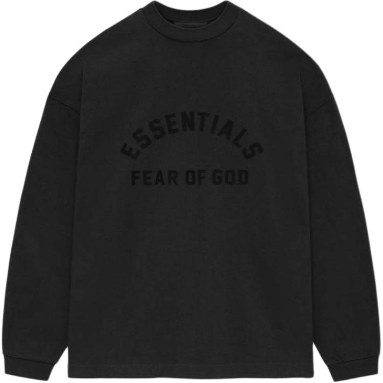 Fear of God Футболка Essentials Heavy с длинными рукавами, черные топы унисекс 125SU242010F