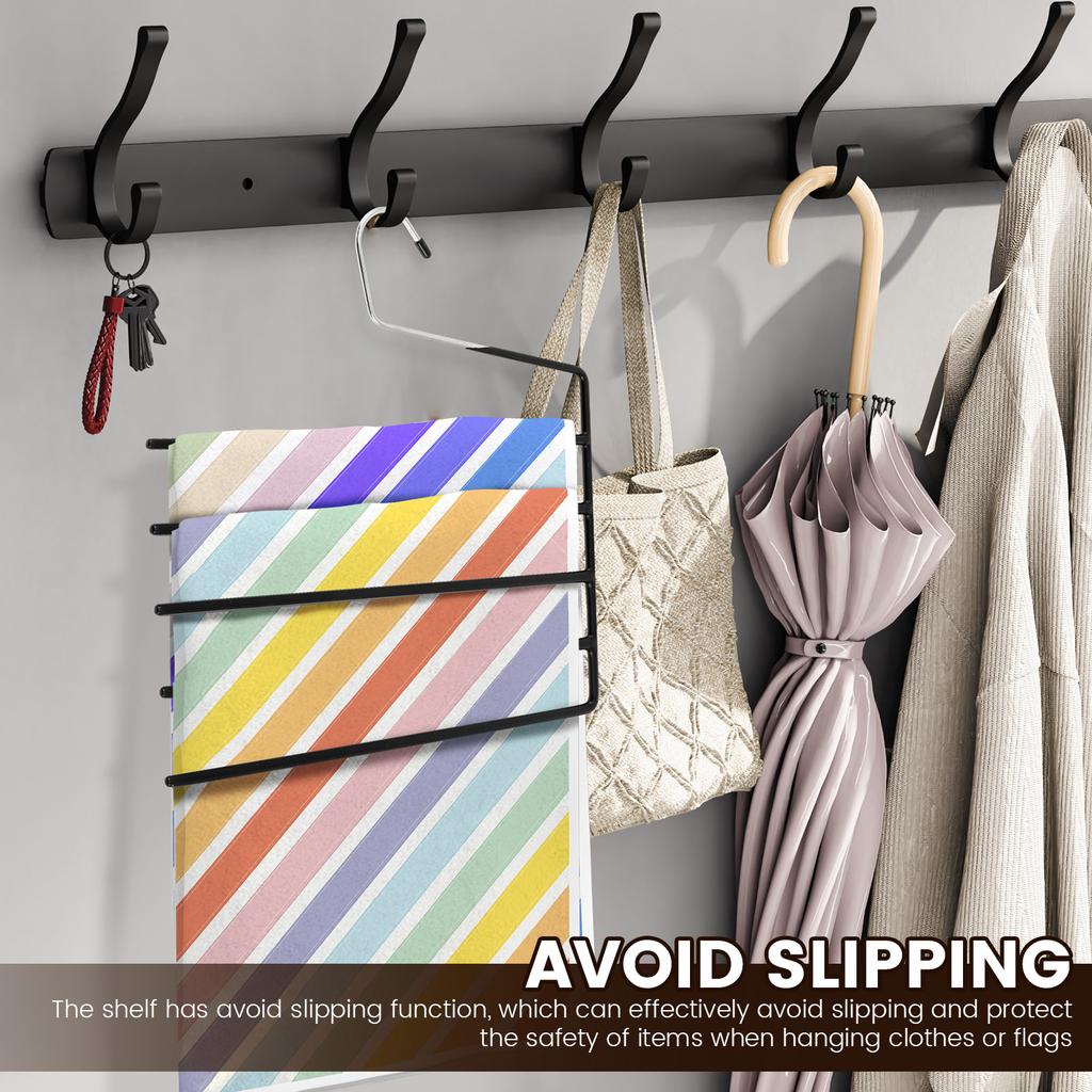 4 шт. 5-ярусная стойка для брюк с открытым концом, нескользящий держатель для садового флага, экономящая место вешалка для брюк для хранения джинсов, брюк, органайзер для хранения брюк