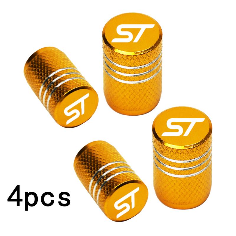 AJD1 For Ford ST FOCUS 2 3 Mondeo Fiesta Kuga MK2 MK3 MK4 Accessorise Car Wheel Tire Valve Caps Tyre Stem Covers Airdust Waterproof