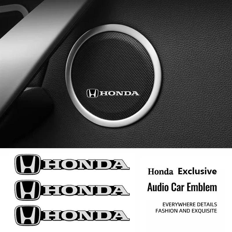 Car Audio Decorate 3D Aluminum Badge Emblem Stickers For Honda Civic BAccord City Fit Mugen Vezel CR-V Pilot HR-V Envix Odyssey