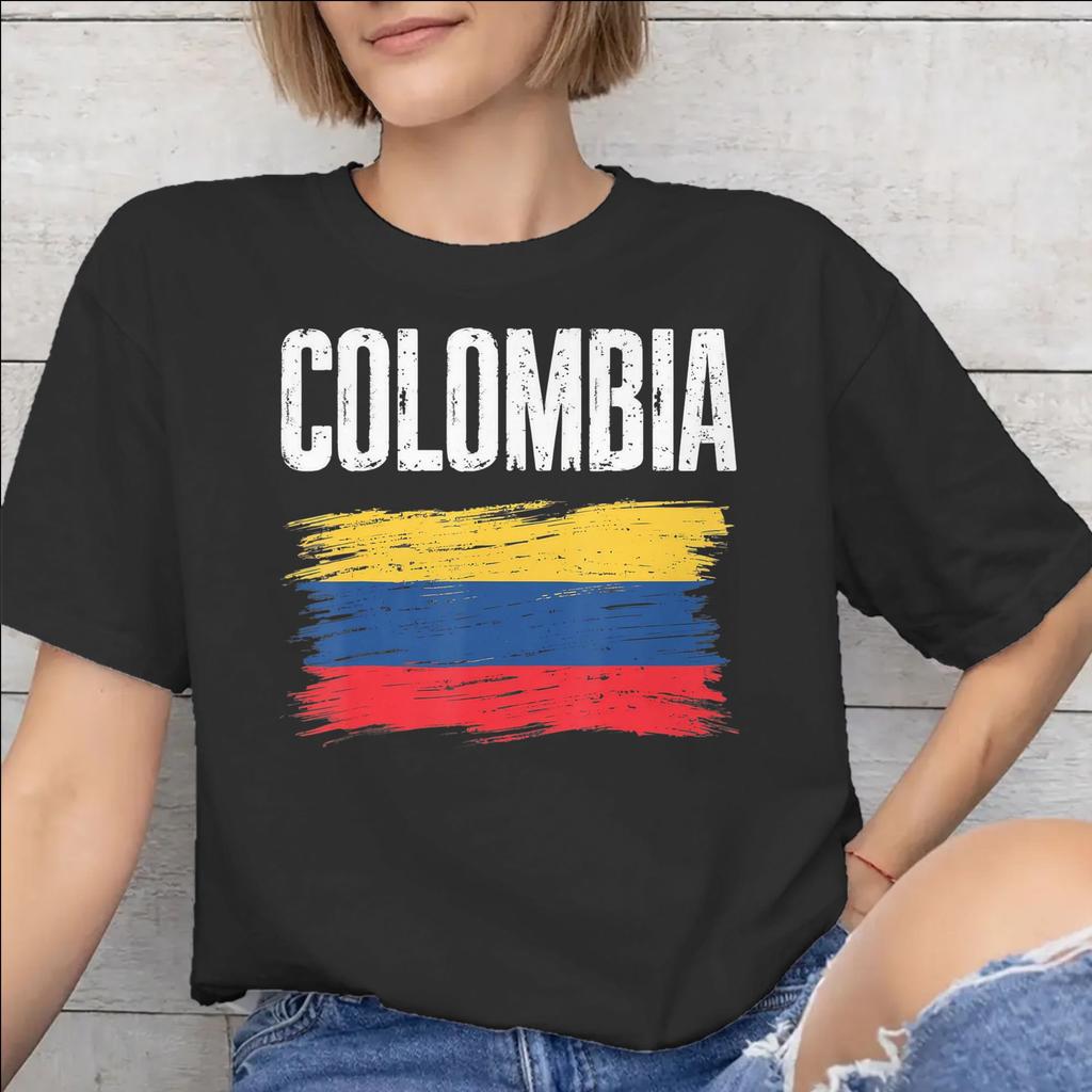 Colombia Flag Merch Unisex T Shirt Cotton Tee Graphic Print Tshirt Clothes