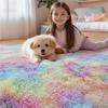 Rainbow Fluffy Shag Area Rug for Bedroom Ultra Soft Fuzzy Plush Washable Carpet Modern Cozy Non Skid Furry Shaggy Rug for Kids Baby Boys