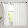 NICETOWN Lace Privacy Solid Machine Small Lightweight 100cm 135cm White Curtains, Linen-Like, Type-3, Protection, Cream-Colored, Breathable, Color,