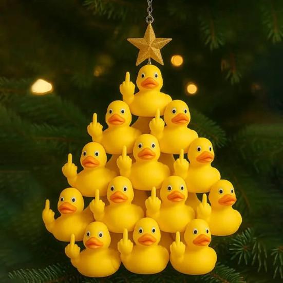 Christmas Ducks Decorations Holiday Party Favors Christmas Ornament 2D Acrylic Hanging Stocking Stuffers Xmas Decor
