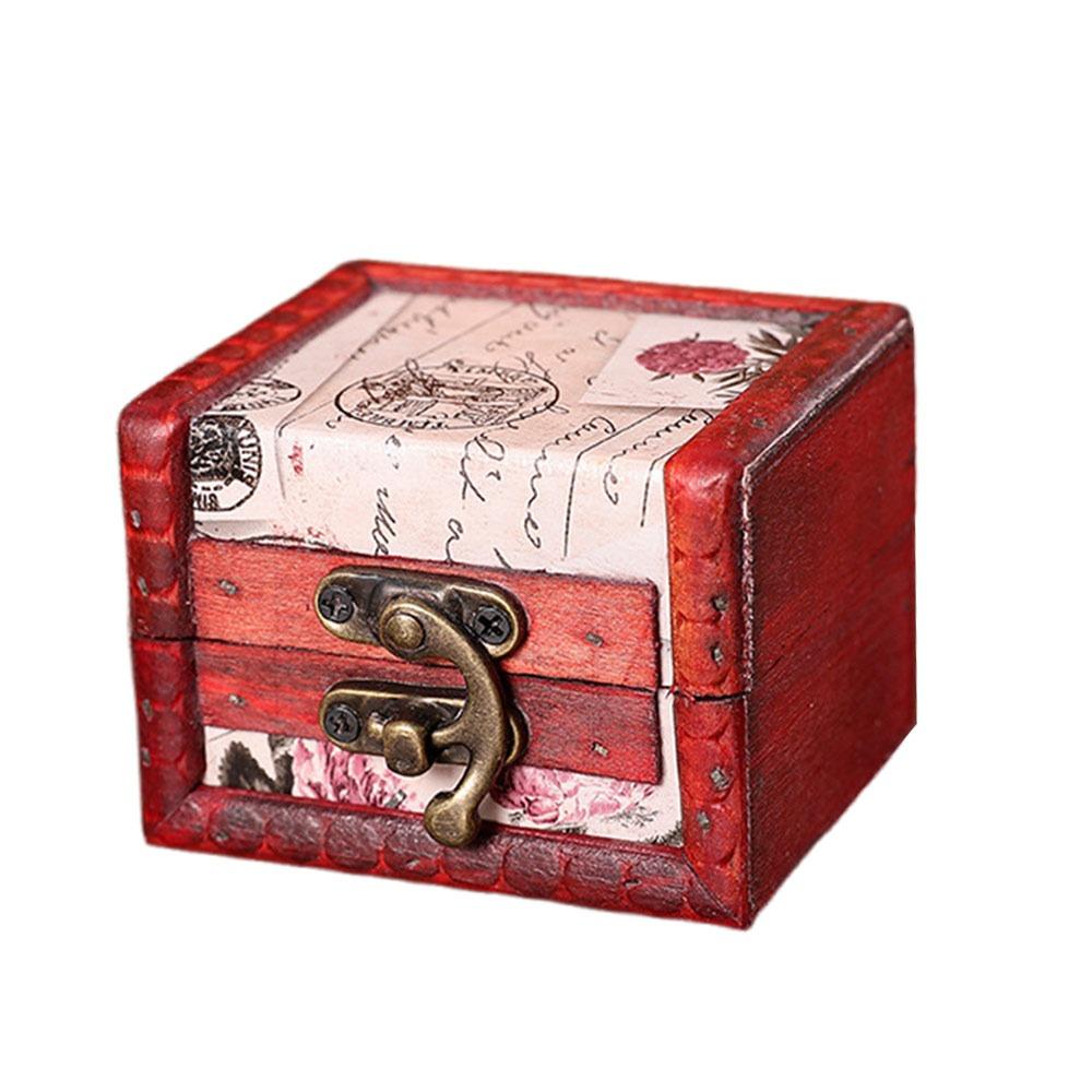 Ретро Деревянный Ящик для Хранения Коричневый Сундук с Сокровищами Модный Винтажный Мини-Ящик Подарок