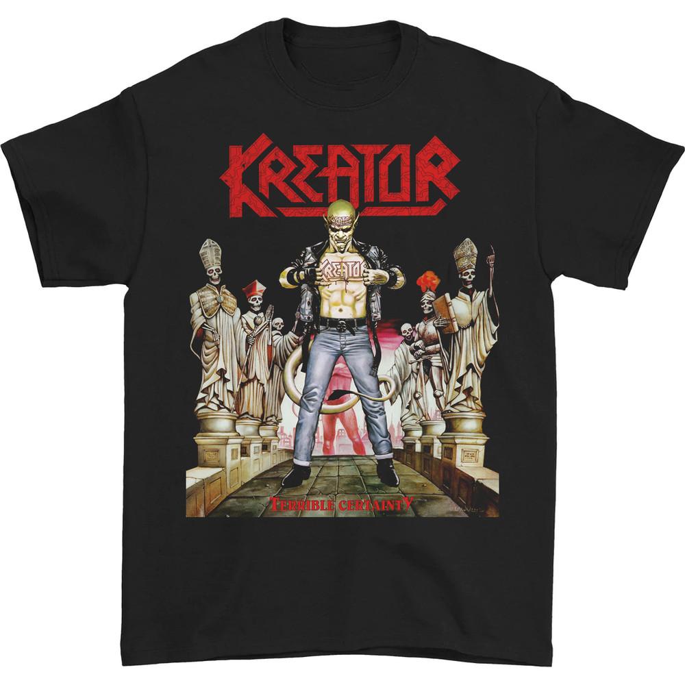 РАСПРОДАЖА ГОРЯЧАЯ НОВАЯ Футболка с принтом группы KREATOR Черный Хлопок Унисекс Все Размеры S-5XL Унисекс Футболка