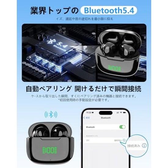 Беспроводные Bluetooth-наушники с двумя силиконовыми микрофонами, интеллектуальным шумоподавлением ENC для звонков, водонепроницаемостью IPX7, до 70 часов воспроизведения, новейшая модель 2026 года EDR 5.4, тип Karuna, HIFI звук
