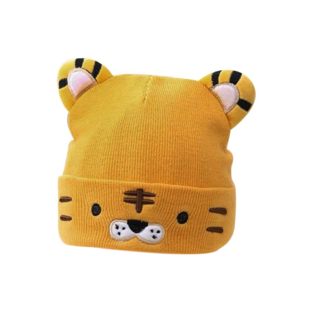 Coldproof Kids Knitted Beanies Cartoon Tiger Pullover Hat  Toddler Newborn Infant