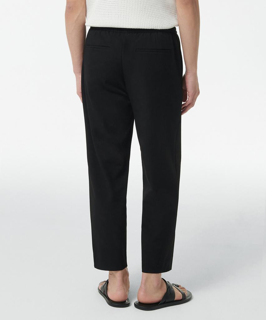 MUSINSA STANDARD Wide Easy Elastic Waist Crop Slacks [Black]