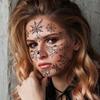 Halloween Spider Face Temporary Tattoo, Spider Web Bat Temporary Tattoo Sticker Halloween Clothing Clothing Role Play Accessories Parties
