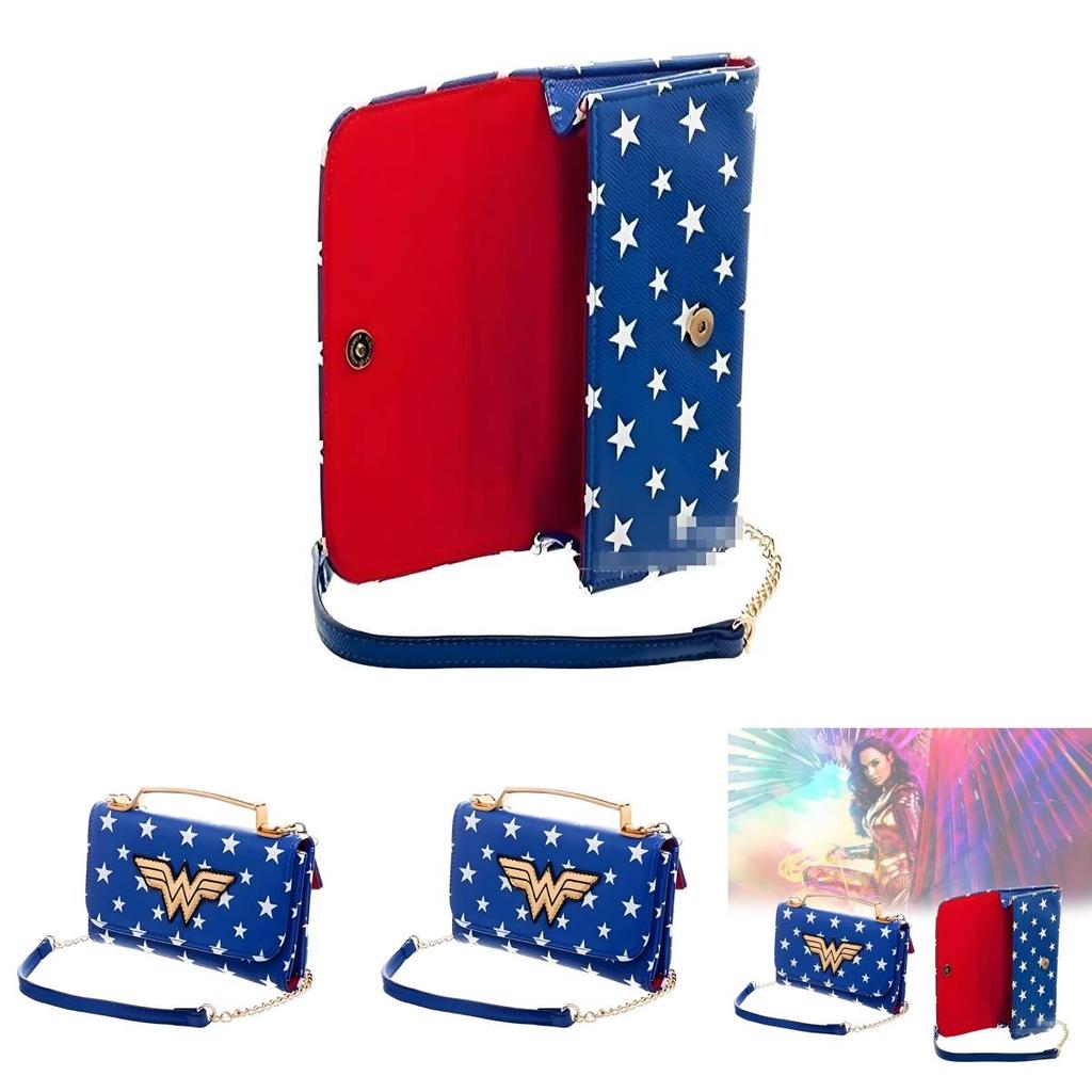 Wonder Woman Pu Leather Crossbody Bag With Metal Chain For Women Travel