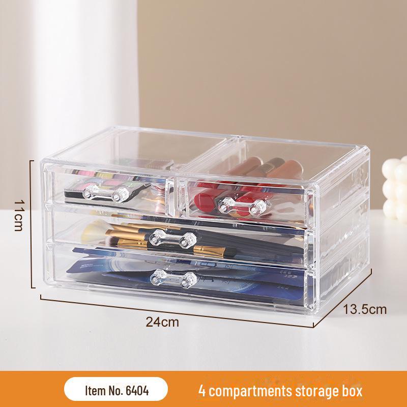 Прозрачный настольный органайзер для косметики в спальне и многоуровневого хранения