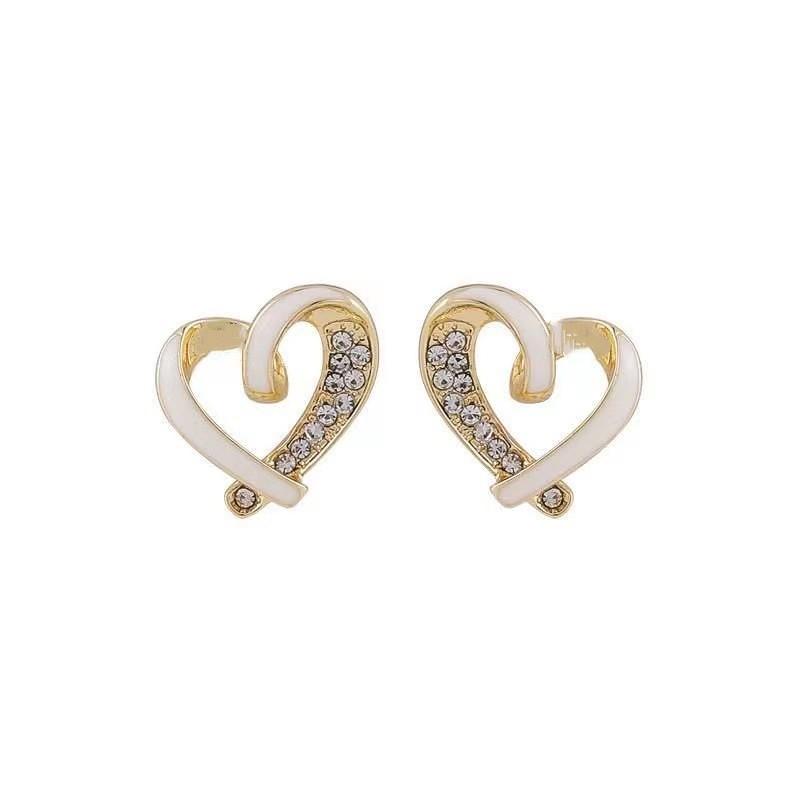 Franc Earrings Love White Diamond Earrings Love Charm Elegant Simple Luxury Charm Temperament Jewelry Versatile Earrings