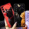 Чехол-кейс для Samsung Galaxy A73 A51 A37 A12 A53 A17 A52 A36 A05 A70 A06 A50 A55 A41 A57 A15 A25 A16 A23 A13 Звездное небо Кот