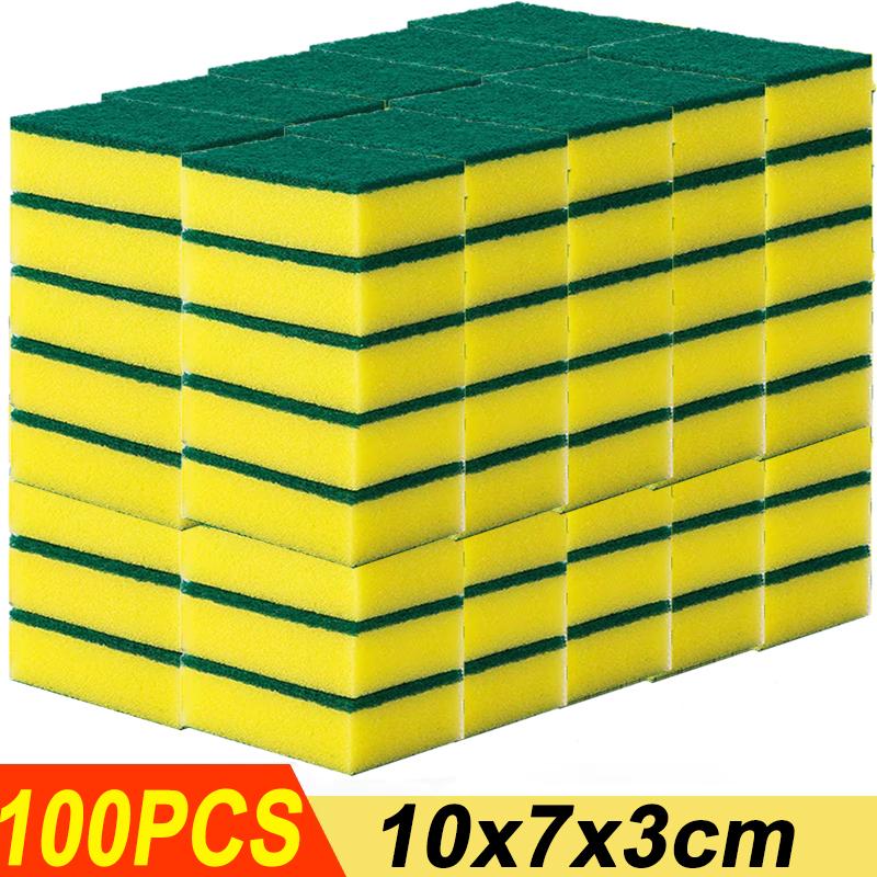 100/5 шт. кухонная губка для мытья посуды, чистящая губка для посуды, удаление пятен ржавчины, щетка для посуды, губки для мытья посуды, оптовая продажа