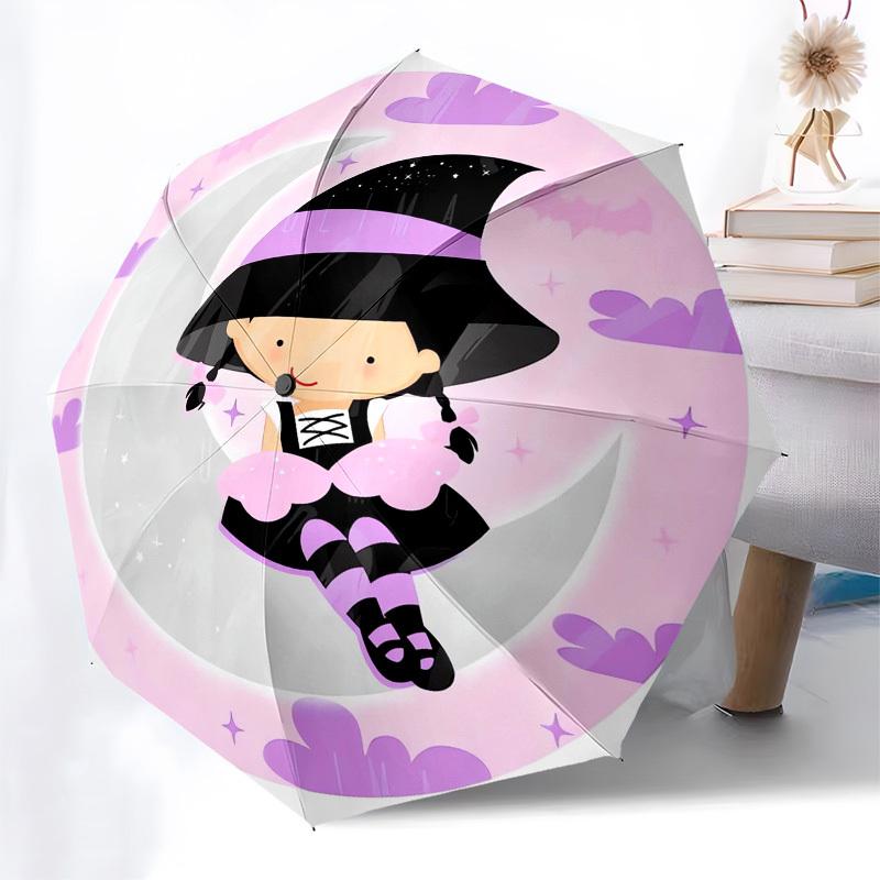 1pc Moon Witch Themed High-quality Umbrella,Automatic Opening and Closing Umbrella,Multi-functional Umbrella G0811188