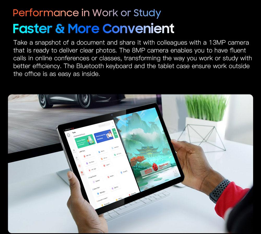 Blackview Tab 12 10,1-дюймовый Android 11 Unisoc SC9863A Восьмиядерный 4 ГБ ОЗУ 64 ГБ ПЗУ Планшеты ПК Двойной Wi-Fi 6580 мАч Ультратонкий портативный