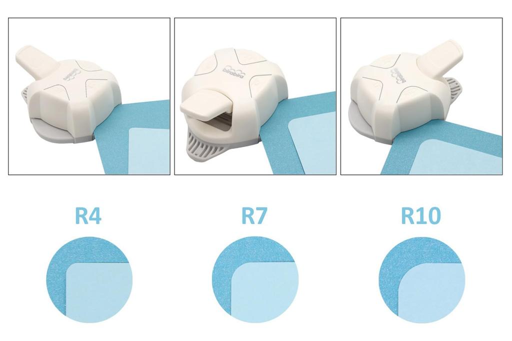 Bira Craft 3-Way Corner Rounder, 3-in-1 Lever Action Corner Craft Punch for Paper Crafts and Scrapbooking