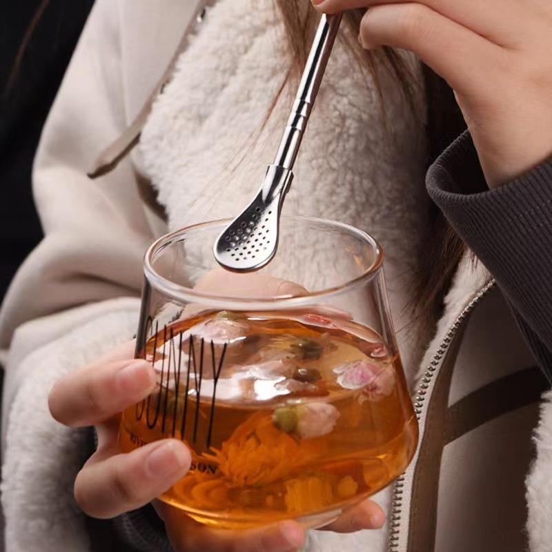 Многофункциональная ложка-соломинка из нержавеющей стали 304 – съемный фильтр для мате, чая с молоком, кофе или для размешивания