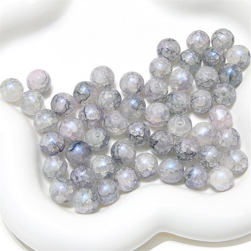 Комплект браслетов из бисера Summer Jelly Gold Glitter: Двойные стеклянные круглые бусины и полусахарные пузырчатые бусины