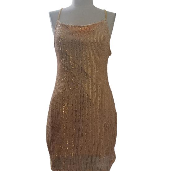 Женское платье с v-образным вырезом на тонких бретельках, блестящие блестки, открытая спина, мягкое облегающее платье без рукавов длиной выше колена, вечерние клубное мини-платье