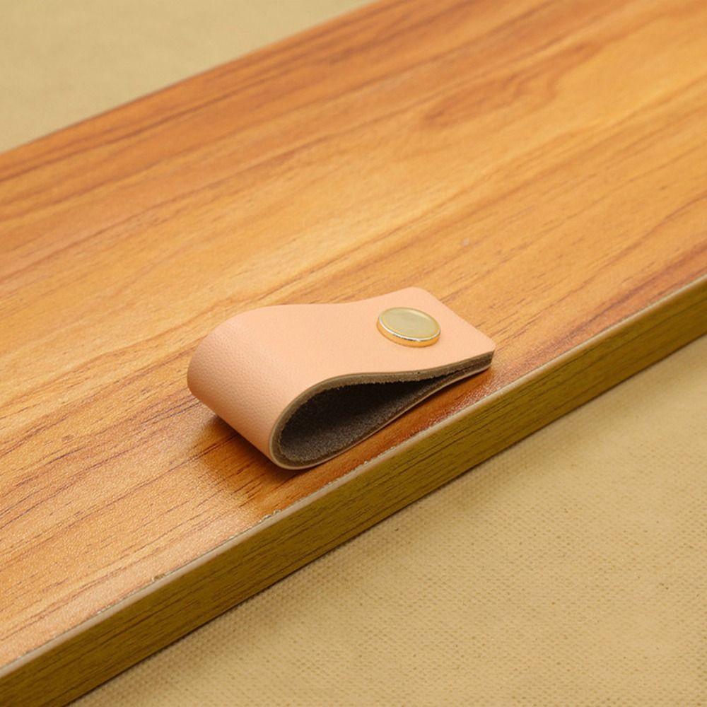 Soft Leather Handle Brown Door Knobs Classic Cabinet Pulls Kitchen