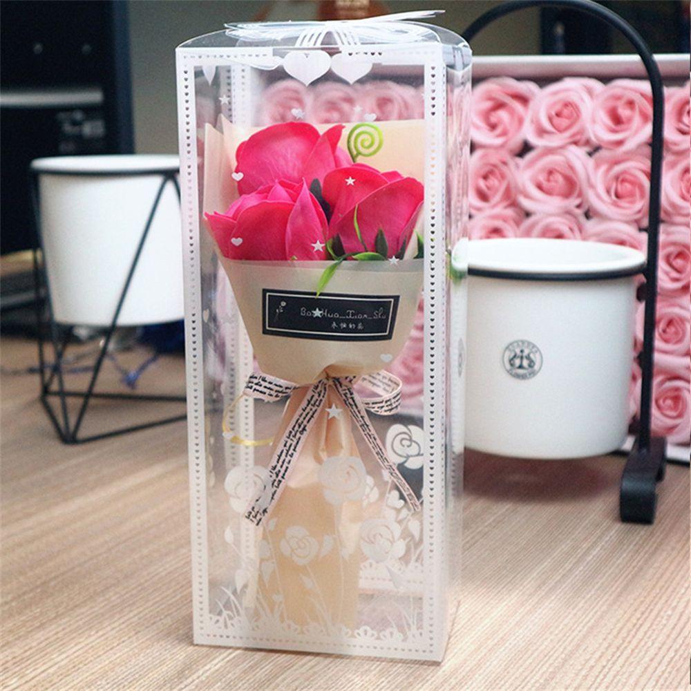 Decorations Valentine's Day Gift Wedding Decoration Mother's Day Artificial Rose Bouquet Artificial Flowers 3 Heads Soap Flower