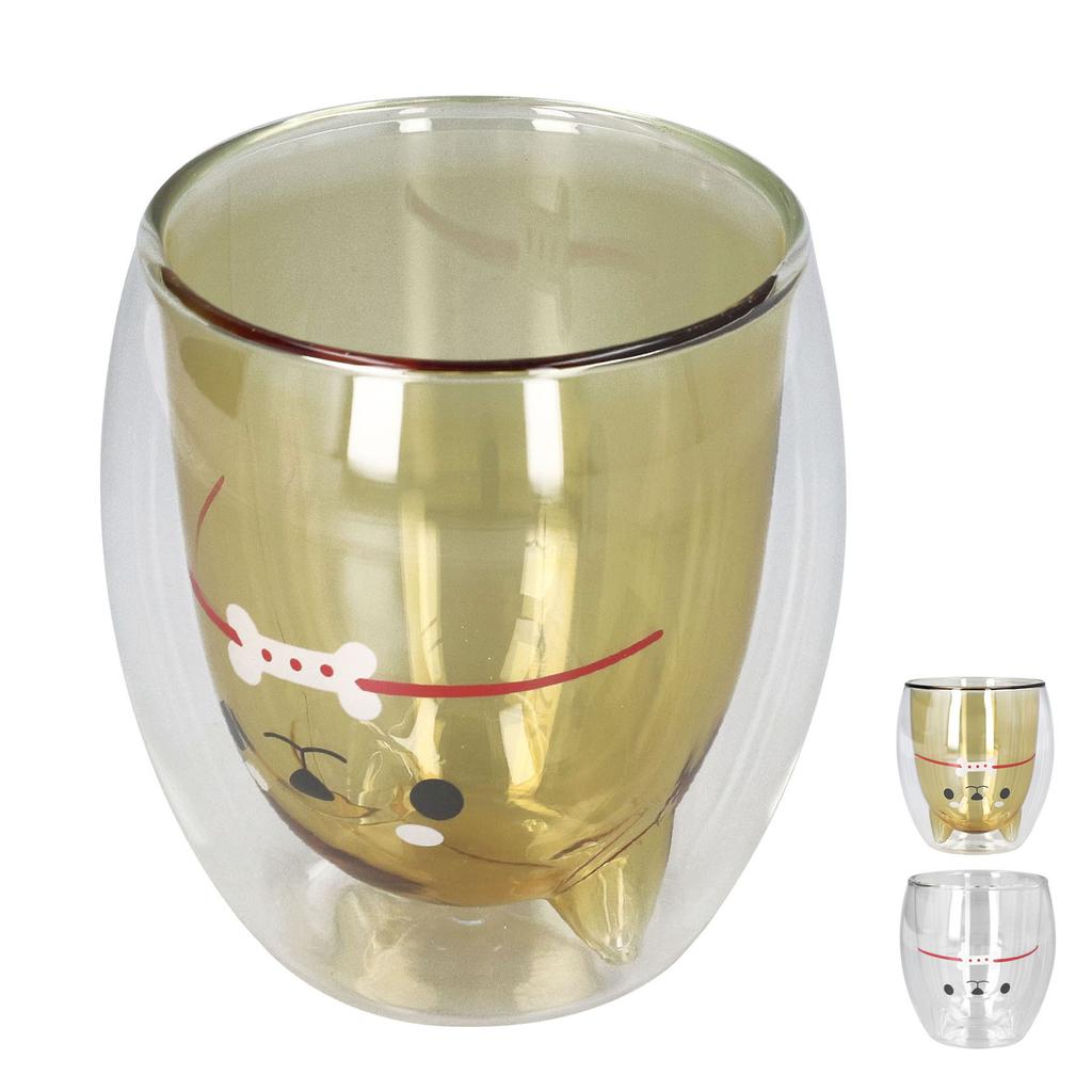 Кружка с двойными стенками в виде мультфильма 280 мл, стеклянная кружка с милым рисунком мышки для воды, чая, кофе, молока