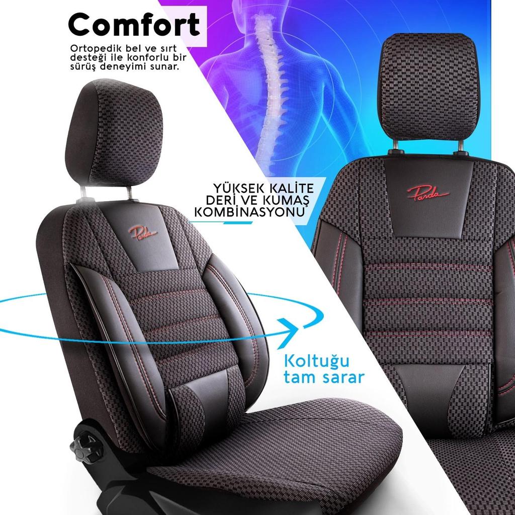 ЧЕХОЛ АВТОКРЕСЛА СЕРИИ COMFORT ИЗ ТКАНИ Черный Красный