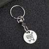 New Metal Shopping Trolley Coin Holder Keychain Portable Carts Token Lobster Buckle Key Chain for Supermarket Promotion Gift