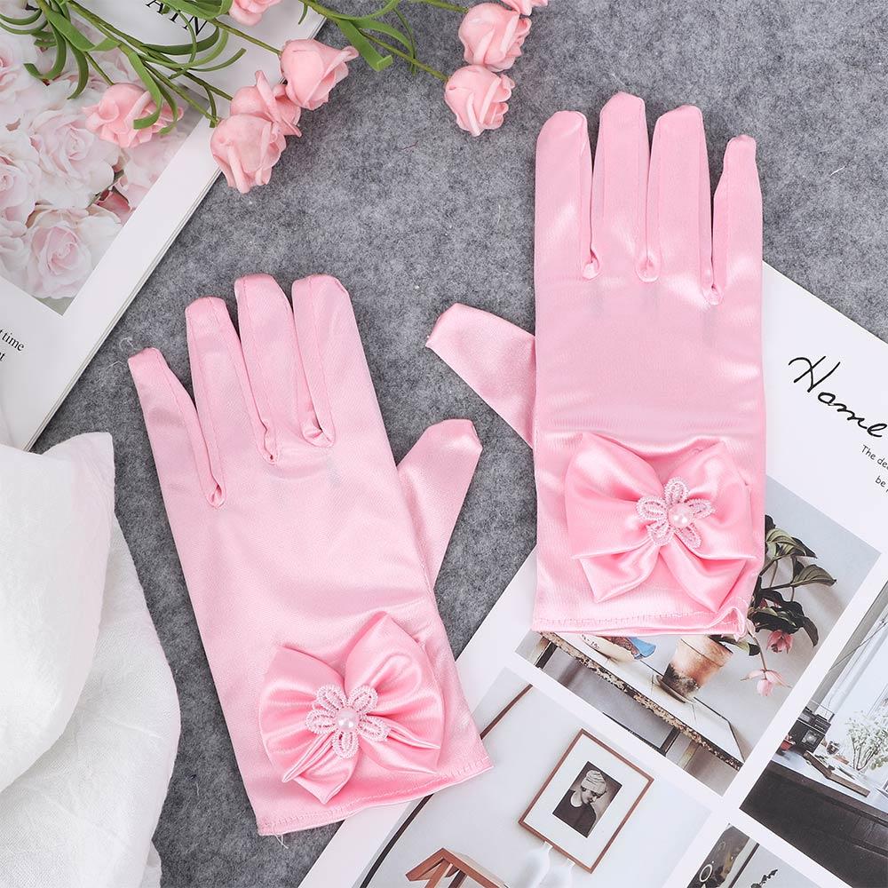 1pair Short Gloves Wedding Bowknot Gloves Princess Gloves Brief Paragraph Lady Gloves Dress Gloves