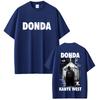 Футболка с двусторонним принтом рэпера Канье Уэста Donda Унисекс Женская Хип-хоп Мода Поп-музыка Футболки Унисекс Винтажные Оверсайз Футболки