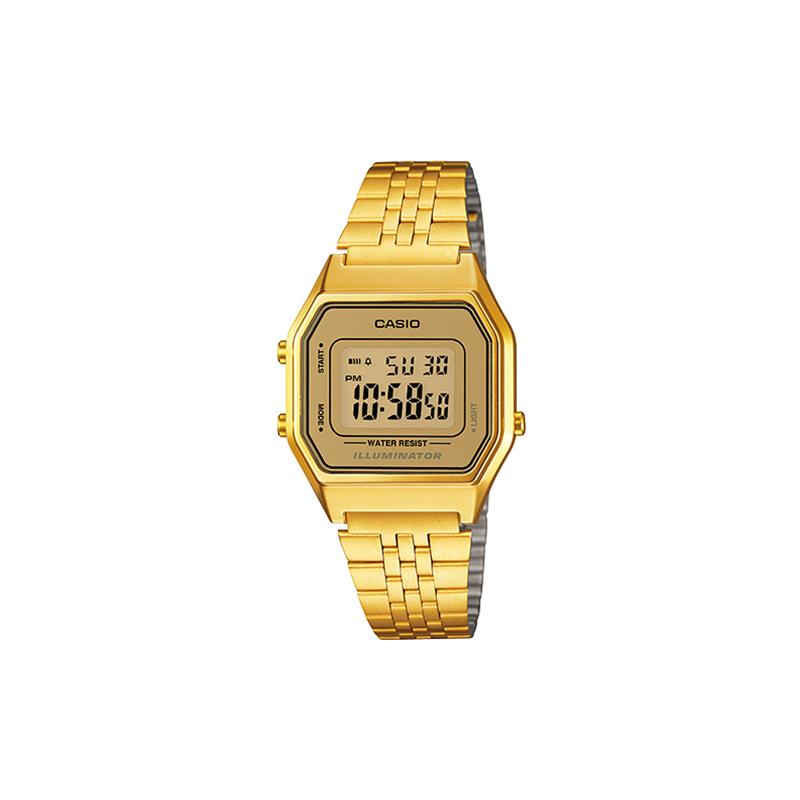 Casio Серия YOUTH-Металл Маленький Квадратный Винтаж Классика Водонепроницаемый Ретро Кварцевый Механизм Стальной Ремешок Японские и Корейские Часы LA680WGA-9D
