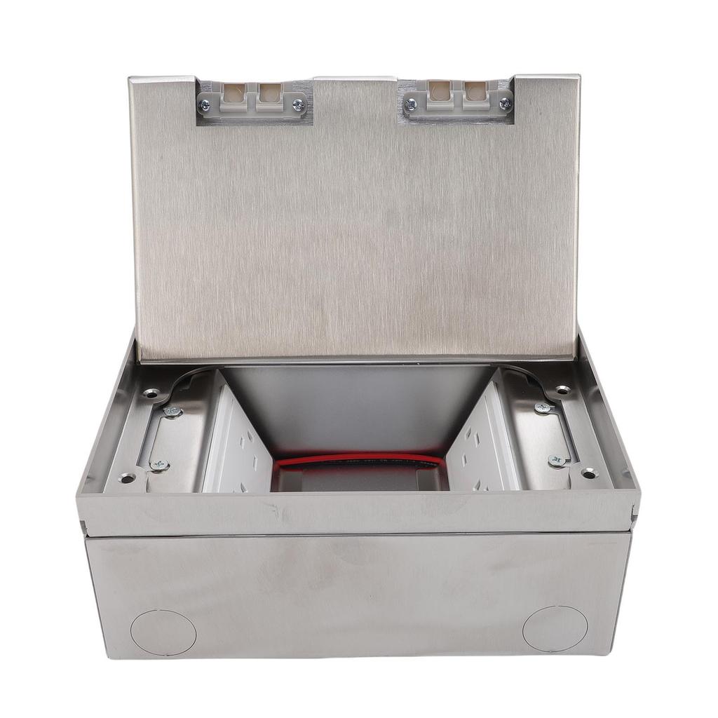 Recessed Floor Electrical Outlet Kit Flat Concealed Duplex 4 X 3 Prong Receptacle USB A Network Port Outlet Water Proof