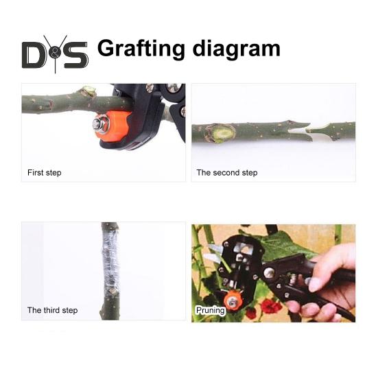 Ножницы для прививки растений Профессиональный садовый инструмент для прививки 2 в 1 Сверхпрочные секаторы для обрезки цветов, фруктовых деревьев, кустарников